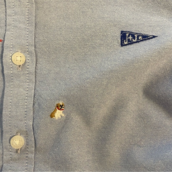 JANIE AND JACK Embroidered Varsity long-sleeve button-up Oxford, 4 - Picture 6 of 9